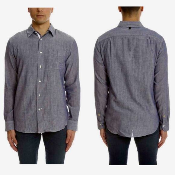 Rag & Bone Blue Shirt Classic Fit 100% Cotton Long Sleeve Button Down Collared S - Picture 1 of 8